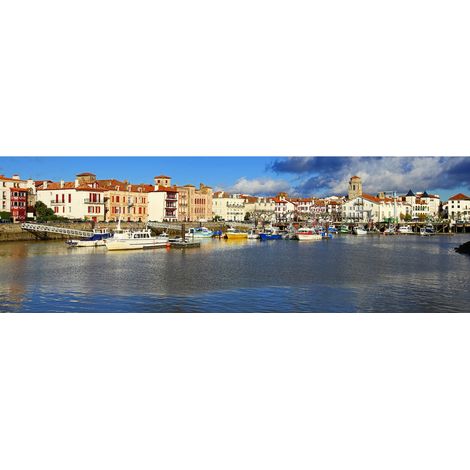 Tableau sur toile quai port Saint Jean 45x135 cm - Impression sur Toile Murale Décorative - Image imprimée en HD sur Toile - Toile sur Châssis en Bois FSC - Fabriqué en France (1/4)