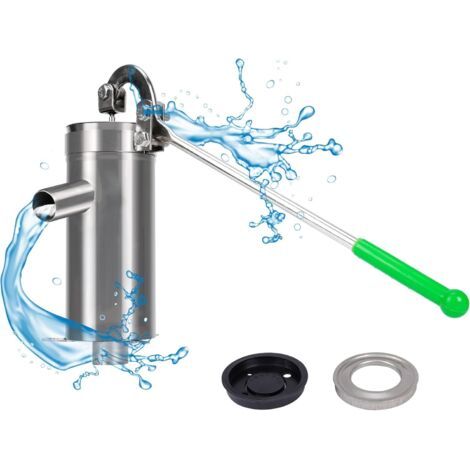 Pompe à bras - Pompe à eau manuelle - En acier inoxydable - Économie d'énergie - 10 m de profondeur - Pour la maison, le jardin, la cour, le jardin (1/5)