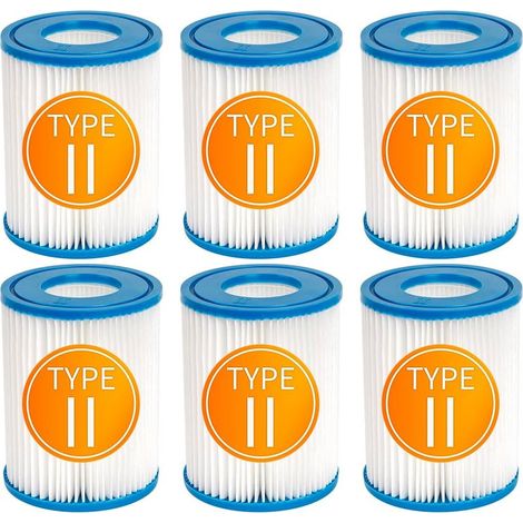 Replacement Filter Cartridges Compatible with Best-Way Type II 58094 The Inflatable Pool Filter, Compatible with Lay-Z Spa Hot Tub Filter, 4.2", 5.4", Pack of 6 (1/4)