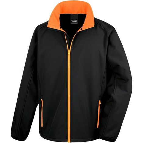 Result Giacca Softshell da uomo Core Printable Nero / Arancione XXL