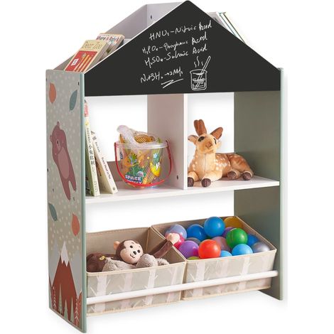 Mobile GINGER HOME per Bambini, Scaffale per Giochi e Libri con Orsetto, Lavagna Nera, Casetta FOREST (1/5)