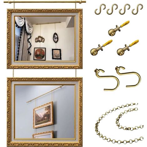 Système d'accrochage de tableaux avec tringle, rail suspension (1/5)
