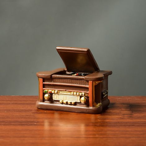 Figura de resina elegante de estilo vintage retro, elemento decorativo para fotografía, adorno, decoración del hogar, decoración de resina con reproductor de sonido