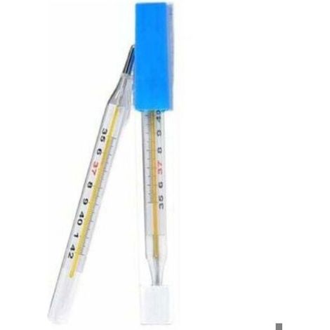 2 pièces médical mercure verre thermomètre adulte bébé mesure de la température corporelle (1/5)