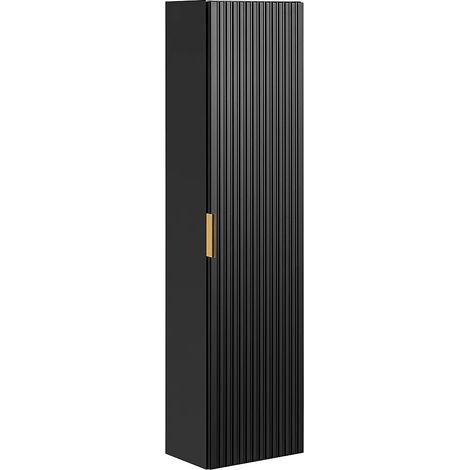 Colonna da bagno sospesa con scanalature H140 cm Nero - ZEVARA