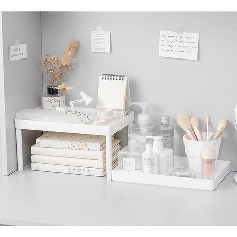 Boîte de rangement blanche pour loisirs créatifs, idéale pour la cuisine, la salle de bain, le bureau ou une chambre d'étudiant. Étagère de rangement. (1/4)
