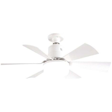 Petit ventilateur de plafond LED, abat-jour plat 40W, ventilateur carré, petit ventilateur télécommandé à 6 pales(hors plafond suspendu) (1/4)