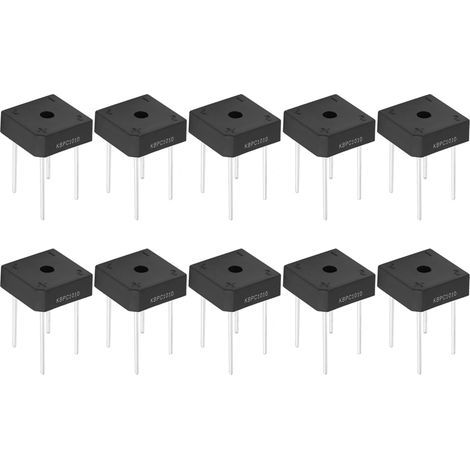 Redresseur De Diode Sur Pont 10A 1000V Performances Stables À 4 Broches Application Electronique (5Pcs).. (1/5)