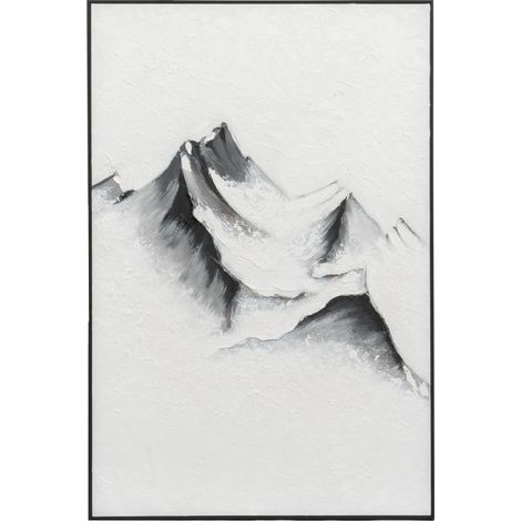 Amadeus - Toile décorative sommet enneigé en relief cadre noir 60x90 cm (1/5)