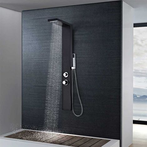 Système de panneau de douche Aluminium Mat Noir CFW552196 (1/5)
