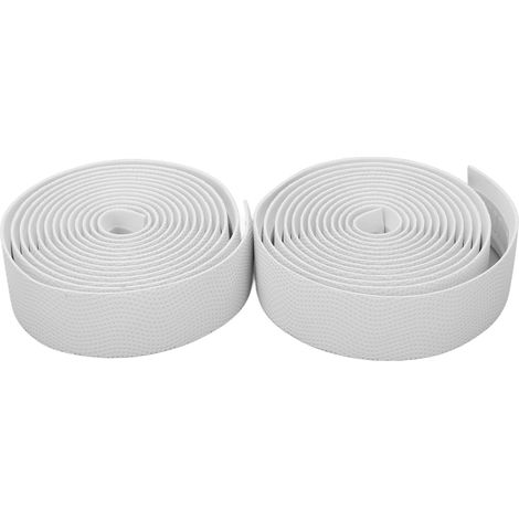 Ruban de guidon en cuir synthétique texturé, absorbant pour vélo - Couleur blanche (1/5)