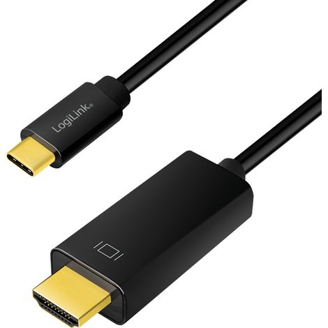 Cable USB Tipo-C, C/M a HDMI-A/M, 4K/60 Hz, negro, 3 m (1/5)