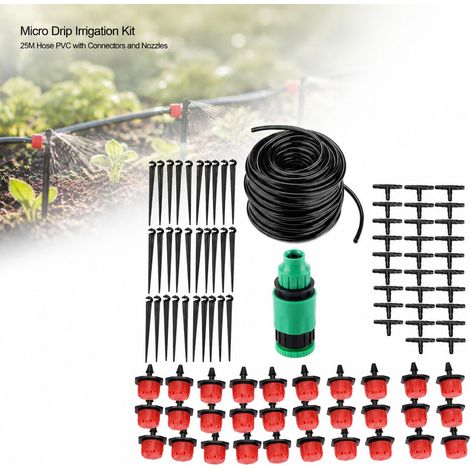 Kit di irrigazione Toivize - 25 m - PVC - Microirrigazione per giardini e serre, completo di raccordi e ugelli. (1/4)