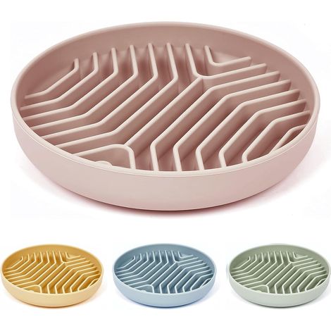 Gamelles à alimentation lente pour chien, en silicone, avec ventouses, anti-étouffement, design antidérapant, réduit l'ennui, l'anxiété, idéal pour chiens et chats de taille moyenne à petite (1/4)