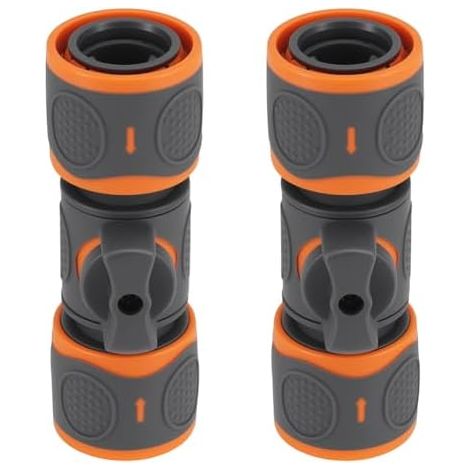 2PCS Raccord Tuyau d'arrosage avec Valve de Réglage, Connecteur Tuyau Arrosage, Raccord Rapide Tuyau Arrosage pour Un Arrosage et Un Nettoyage Efficaces (1/5)