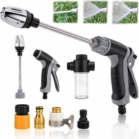 High Pressure Washer, High Pressure Hose Gun with Long Lance, 3 Spray Modes and 360° Rotating Nozzle, High Pressure Lance for Garden Hose (1/5)