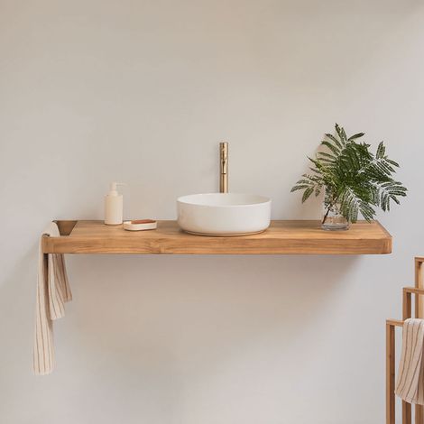 SKLUM Hängendes Badezimmermöbel-Set 130x45 cm aus Teakholz Neill (1/5)