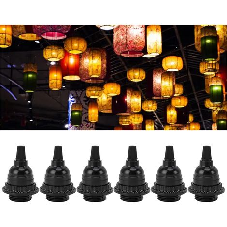 Retro E26 Fassung, schwarze Edison Lampenfassung, DIY-Zubehör, hitzebeständiges Lampenzubehör-Set, Tischlampe, Pendelleuchte, Lampenkopf. (1/5)