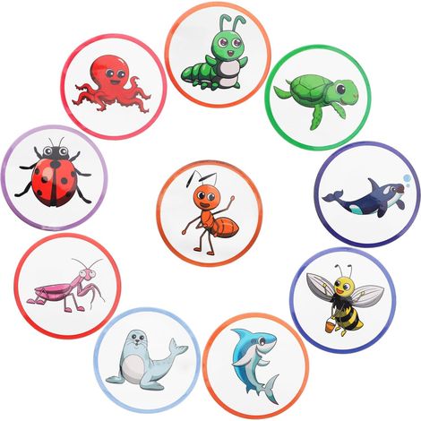 Adesivi per l'uso del vasino per bambini, confezione da 10, adesivi per il sedile del water, tecnologia termosensibile, divertenti personaggi dei cartoni animati per bambini (1/5)