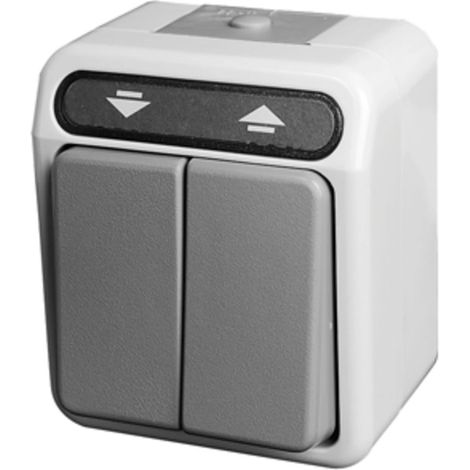 Interrupteur volet roulant Merten IP 44 AQUASTAR gris clair, 1 pôle