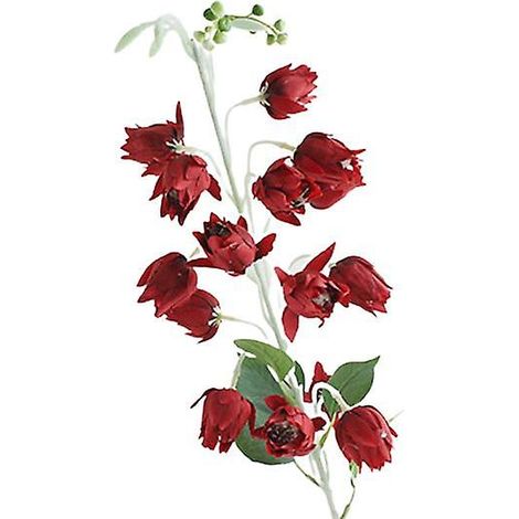 Fleur 1 branche en soie artificielle réaliste, conservation fraîche, résistante aux intempéries, composition florale, fausse campanulerouge (1/5)
