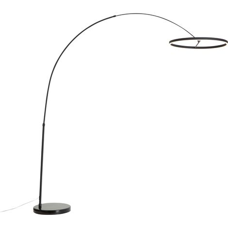 QAZQA Design-Bogenleuchte schwarz inkl. LED 3-Stufen-Dimmbar - (1/5)