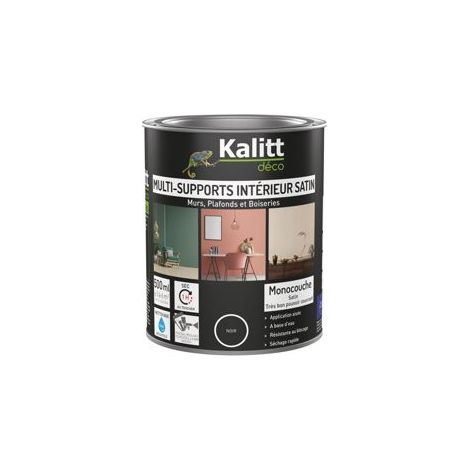 Peinture Acrylique Multi-supports Satin 0.5 L Noir - Kalitt Deco