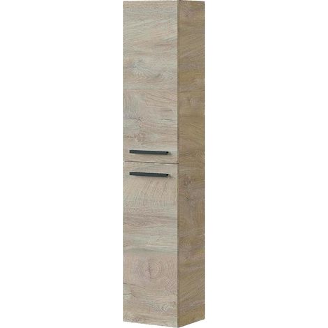 Mobile Bagno Alto Sospeso Con 2 Ante 4 Mensole Interne Colonna Salvaspazio Moderna In Melaminico Per Bagno Lavanderia E Ingresso 150 X 30 X 25.5 Cm Rovere Naturale (1/5)