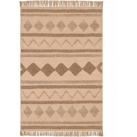 Tappeto BERBERO BEIGE cm.140x200 tradizionale marocchino 100% cotone lavabili anti-scivolo arredo soggiorno sala salotto camera da letto (1/3)
