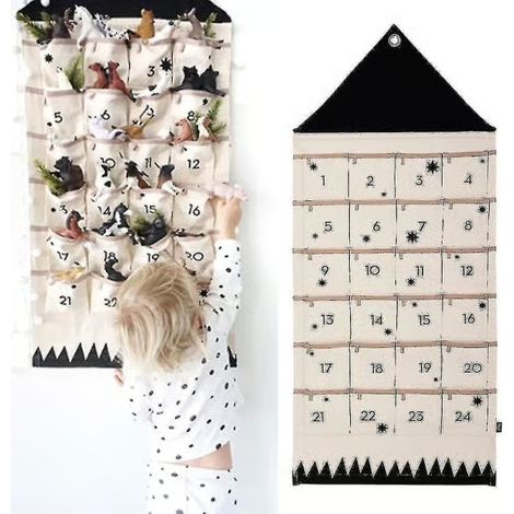 Calendrier de l'Avent à 24 pochettes, compte à rebours, cadeau de Noël à suspendre (1/5)