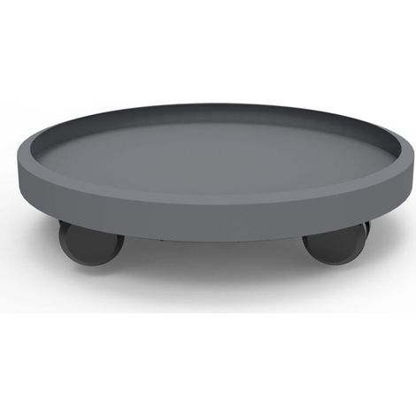 Support rond pour plantes, plastique résistant, plateau amovible pour pots de fleurs, chariot à roulettes.
