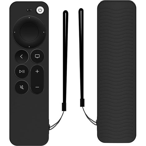 Telecommande Silicone Boîtier de Télécommande pour Apple TV 4K Siri Remote 3e Génération (2022) et 2e Génération (2021),Protege Antidérapante Coque Étui (1/5)