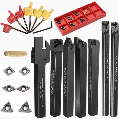 Lauwexe – Porte-outil de tournage 21 pièces – Inserts carbure PVD pour acier – Usinage haute ténacité – Support alésoir 12 mm (1/5)
