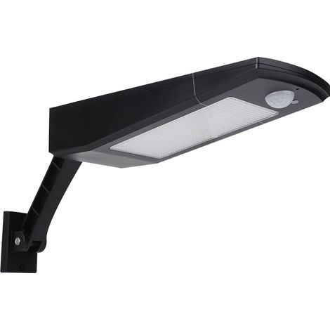 Wasserdichte Solar-LED-Wandleuchte mit Bewegungsmelder, inklusive Fernbedienung, schwarz-weiß, kabellose Außenbeleuchtung. (1/5)