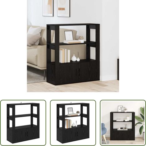 vidaXL Rangement salon - Buffet Chêne noir 30 x 80 x 90 cm Bois d'ingénierie (1/5)