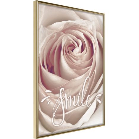 Affiche Murale Encadrée "Rose with a Message " 21 x 30 cm Or