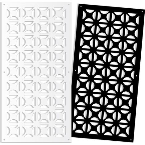 ROUND CROSS- Panneau ajouré en PVC - Brise-soleil - Couleur : noir - Dimension : 50x150 cm