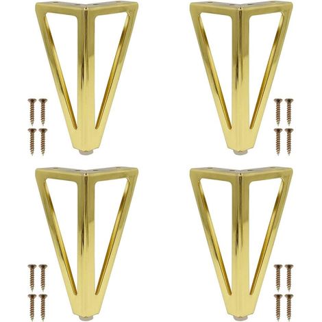 4 Pièces Pieds de Meubles Triangulaires en Métal, Triangle en Pieds Métalliques, Pieds pour Canapés, Pieds pour Armoire de Remplacement, pour Table TV, Pied de Table Basse, Armoire (1/5)