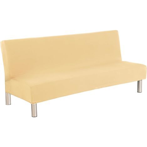 1 Housse Clic Clac Extensible 3 Places, Tissu Doux Polyester, Pour Canapé Sans Accoudoirs 180-210cm, Salon (1/4)