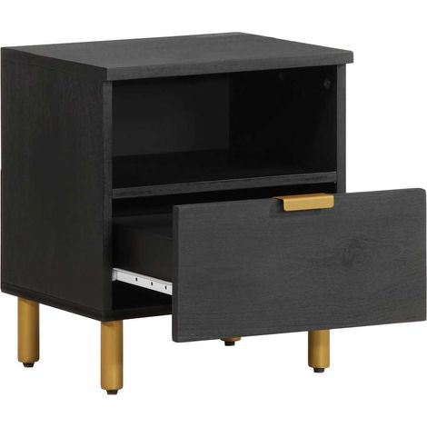 Maison Exclusive - Comodino Nero 40x33x46 cm in Legno Multistrato (1/5)