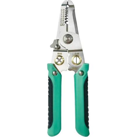 1 pince multifonction électrique, dénudeur sertisseur coupeur enrouleur, acier inoxydable, pour électricien (1/5)