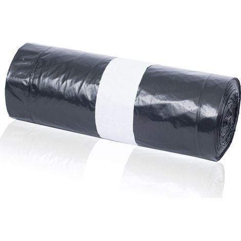 50 Müllbeutel LDPE Folie 120 Liter mit Zugband Abfallsäcke Müllsäcke schwarz (1/5)