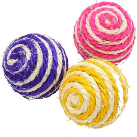 1 Katzenspielzeug, Sisalseilball, 5 cm Durchmesser, interaktives Zubehör, für Kätzchen und Katzen (1/5)
