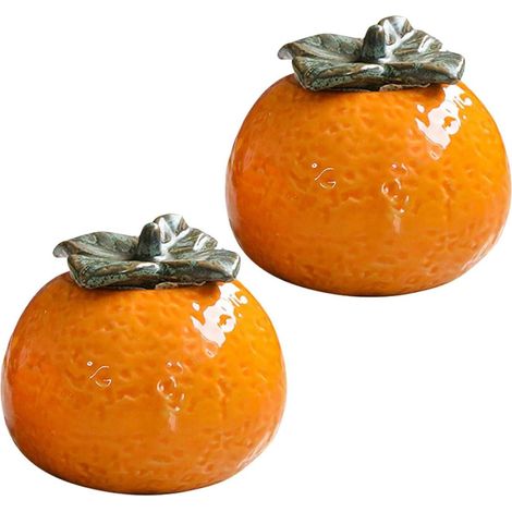 Boîte Hermétique en Céramique Orange, Lot de 2, Facile à Nettoyer, pour Rangement Alimentaire et Décoration D'hôtel Élégante (1/5)