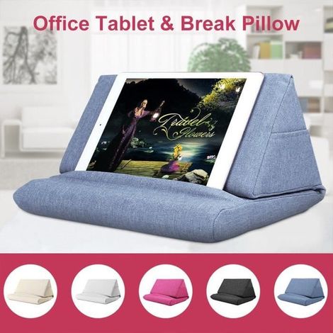 1 Pcs Coussin de tablette,Tablette Porte-Livre Pliable Portable Multifonctions Coussin Tablette,Bleu (1/4)