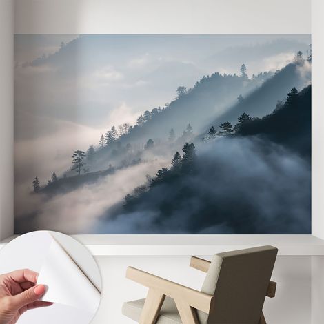 Papier peint autocollant avec imprimé pour intérieur moderne application facile a motif Paysage brumeux 104x70 cm (1/5)