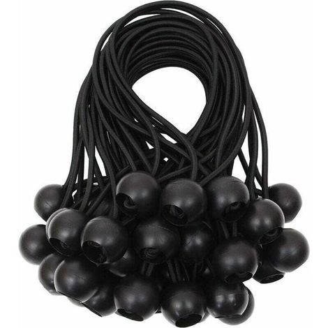 Corde élastique sphérique - Corde élastique en caoutchouc - Longueur 15 cm - Extension maximale 28 cm - Diamètre de la corde 0,5 cm (1/4)