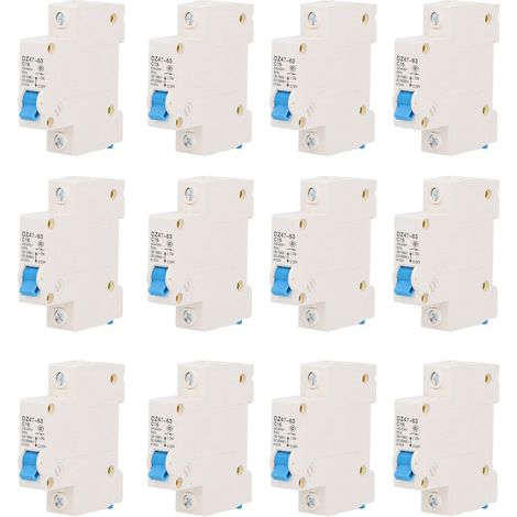 Ortviai Disjoncteur miniature 1P16 220 V DZ47-63 – 12 pièces, protection contre les fuites et surcharges (1/5)