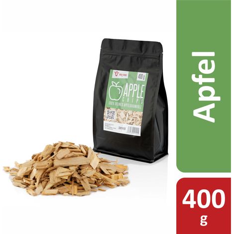 BBQ-Toro Apfel Räucherchips 400 g, Smokerchips für Gasgrill, Smoker, BBQ, rauchintensiv, Apfelholz