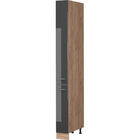 Armadio da farmacia Fame-Line, Antracite lucido/Rovere dorato, 20 cm, Vicco (1/5)